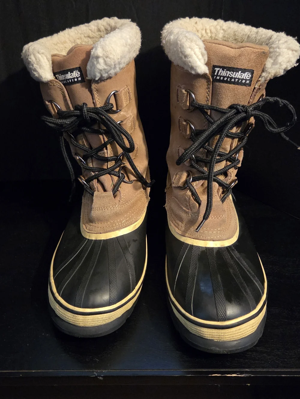 3M Thinsulate Insulated Brown Winter Boots for Men Size 11